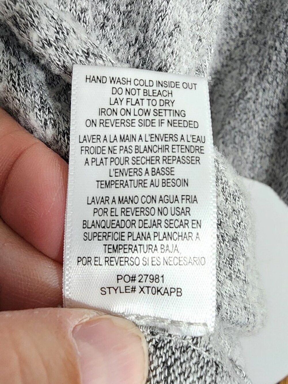 Bobeau Women’s Plus Size 3X Gray Marled Lace-Up 3/4 Sleeve - Picture 8 of 13